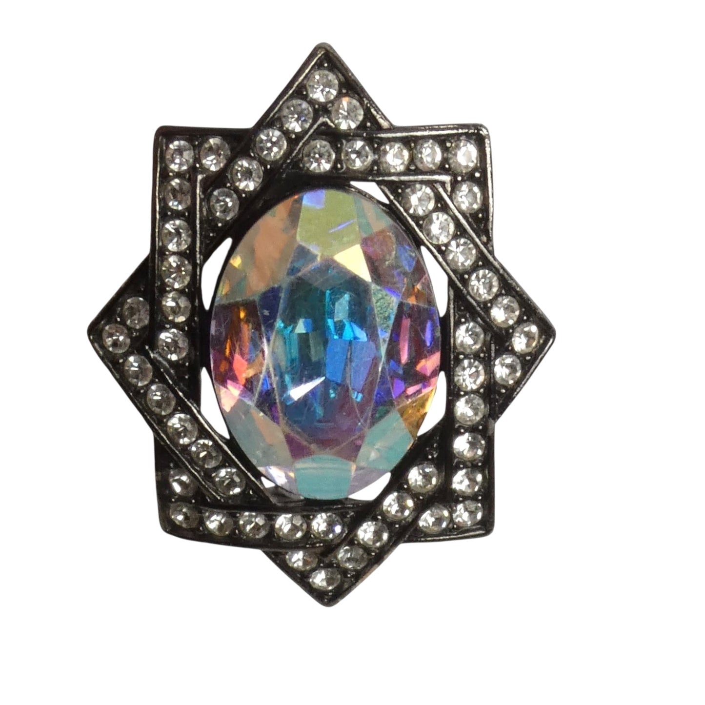YVES SAINT LAURENT- 1980s 3pc Crystal Necklace/Earring & Brooch Set