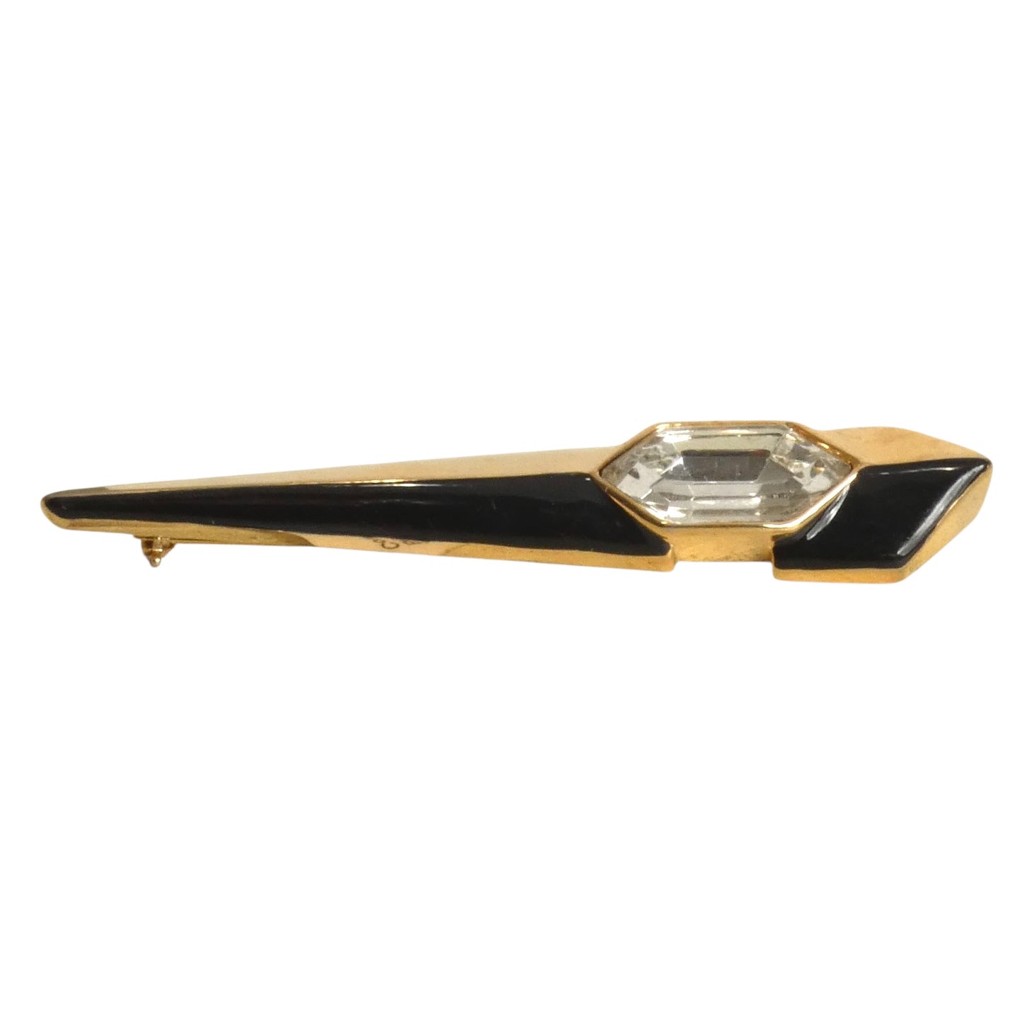 COURREGES- Gold Rhinestone Spike Brooch