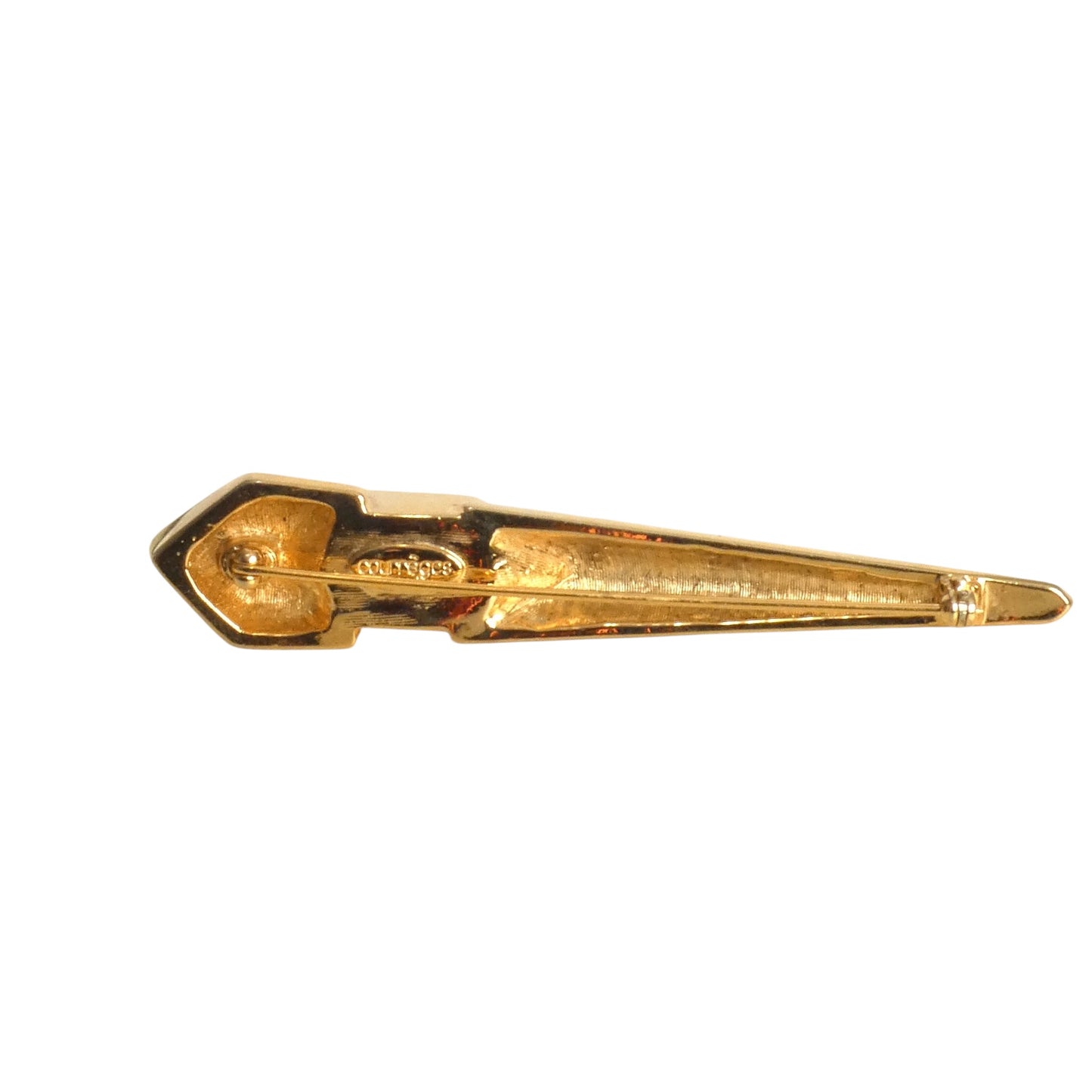 COURREGES- Gold Rhinestone Spike Brooch