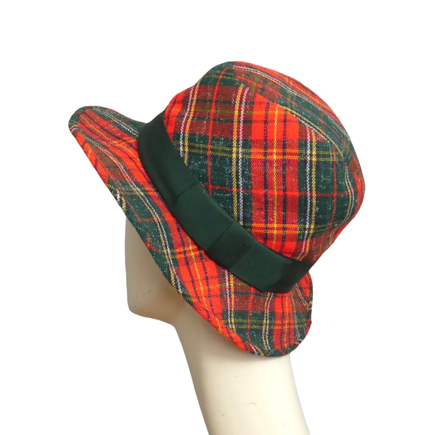 YVES SAINT LAURENT- 1970s Wool Plaid Fedora