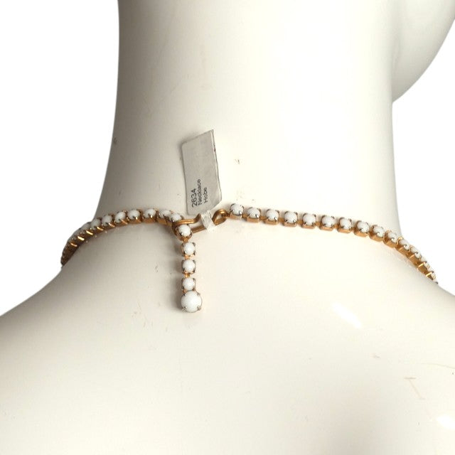 1960s Pink & White Rhinestone Necklace