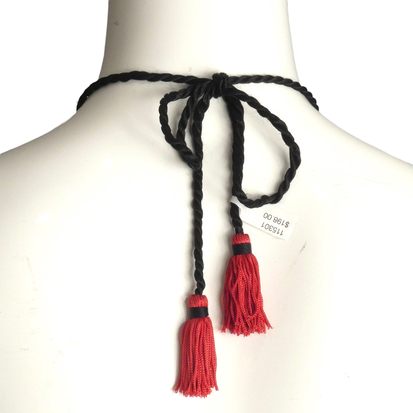 1970s Red & Black Rope Penant Necklace