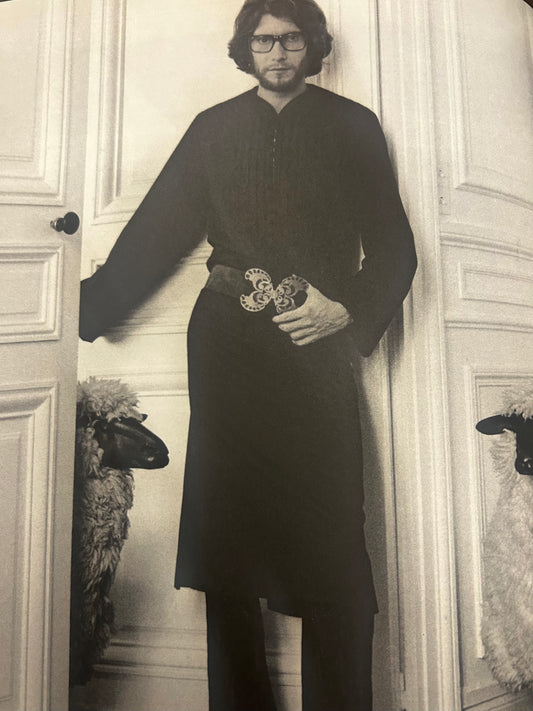 YVES SAINT LAURENT- 1970 Black & Gold Butterfly Belt, Waist-31"