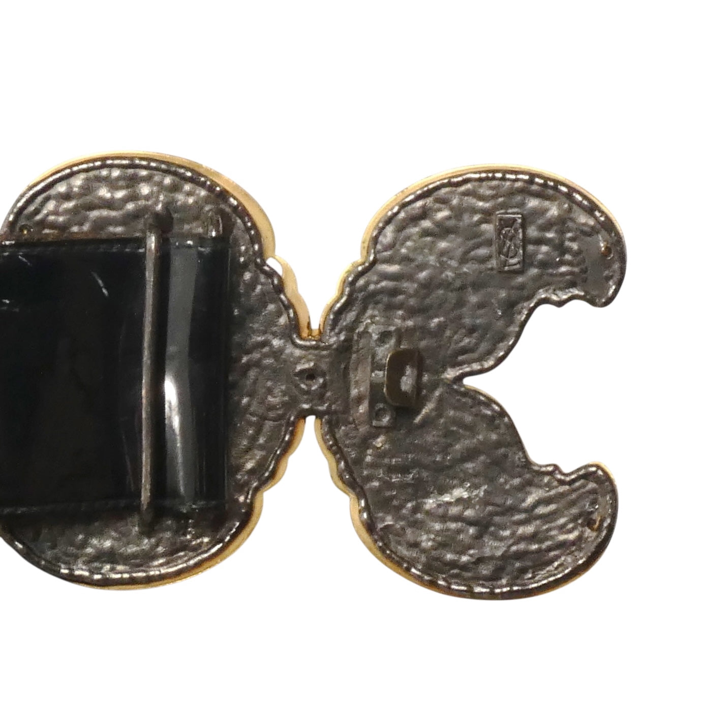 YVES SAINT LAURENT- 1970 Black & Gold Butterfly Belt, Waist-31"