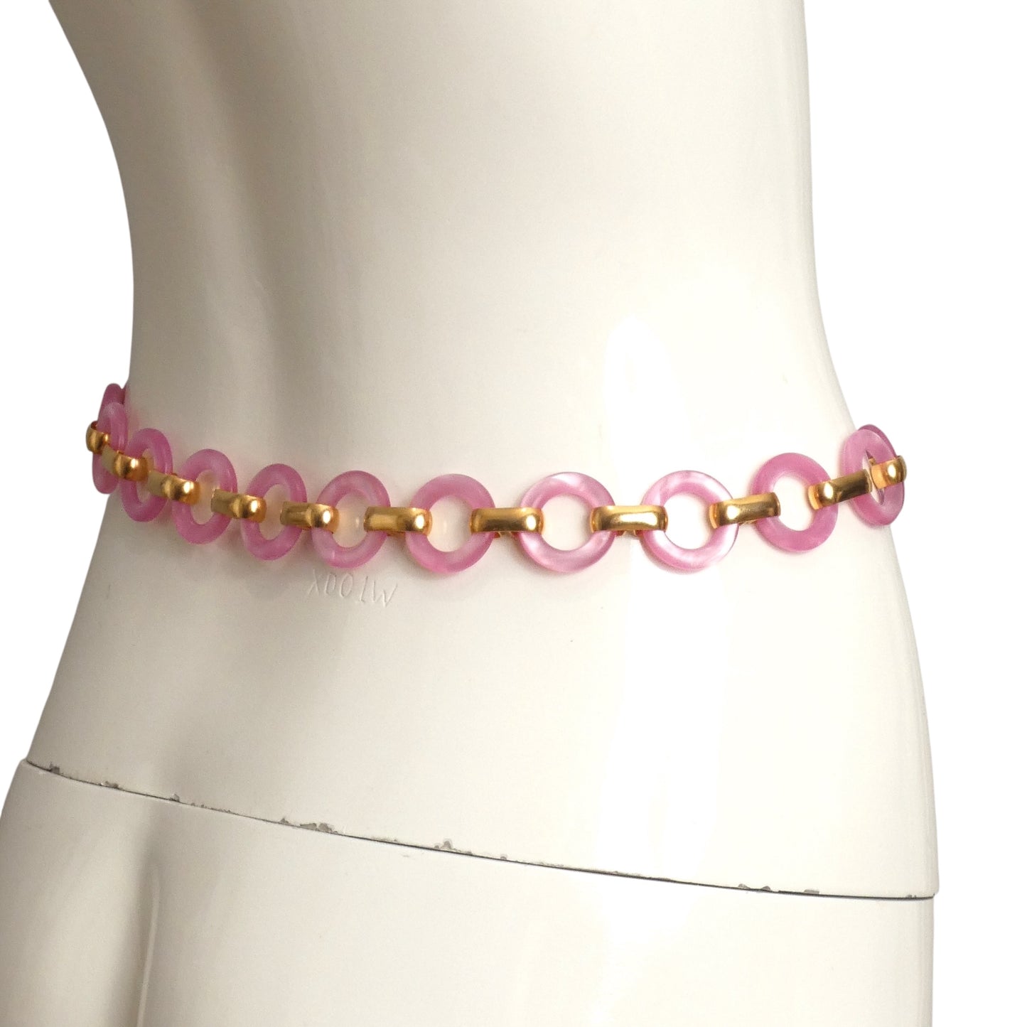 YVES SAINT LAURENT- c.1968 Pink Lucite Chain Belt