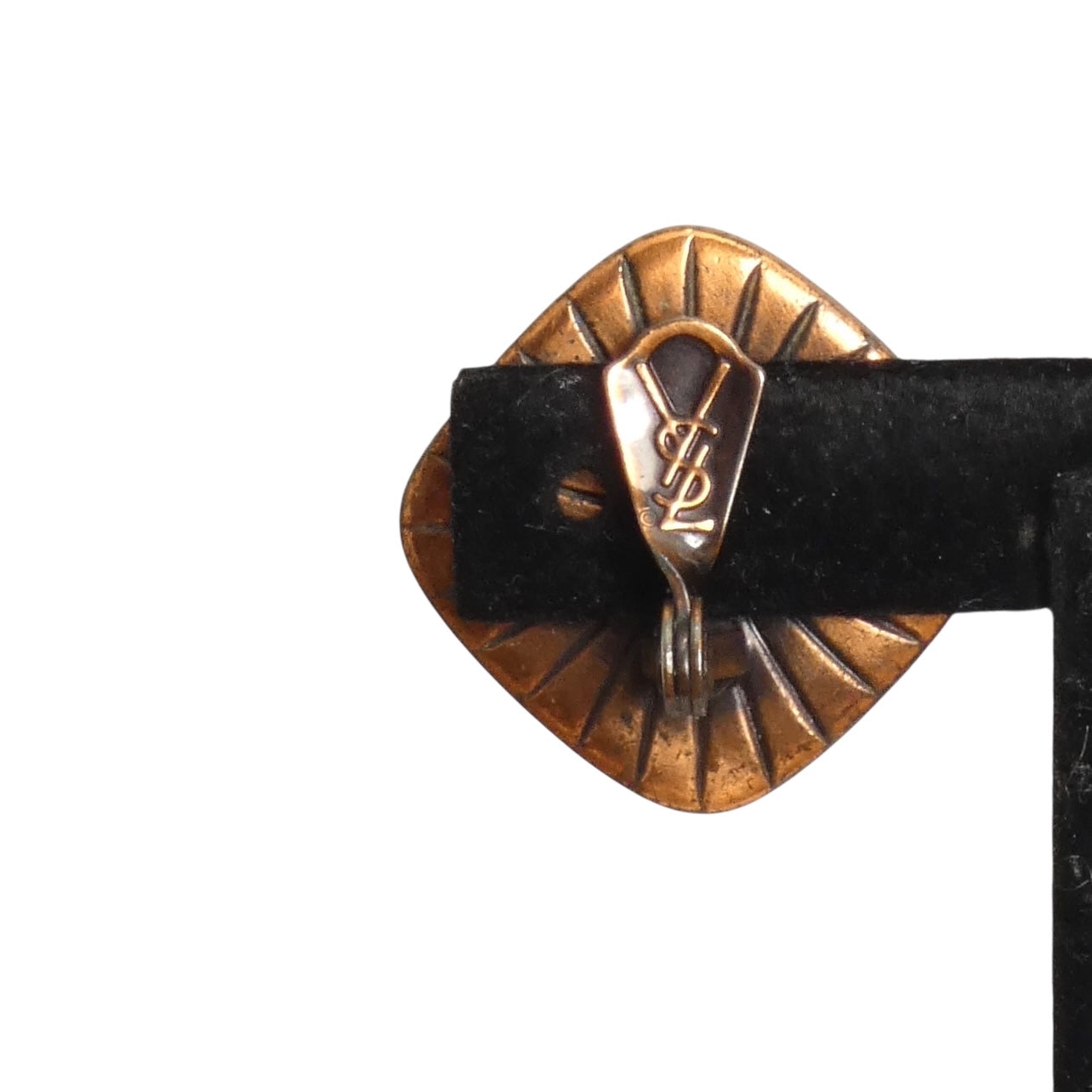 YVES SAINT LAURENT- 1990s Amber Gripoix Square Earrings