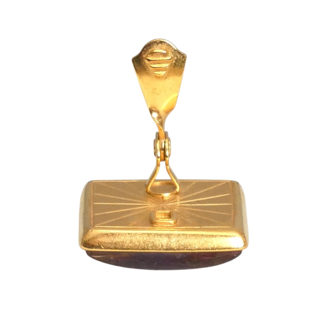 YVES SAINT LAURENT- 1980s Multi Color Glass & Gold Square Earrings