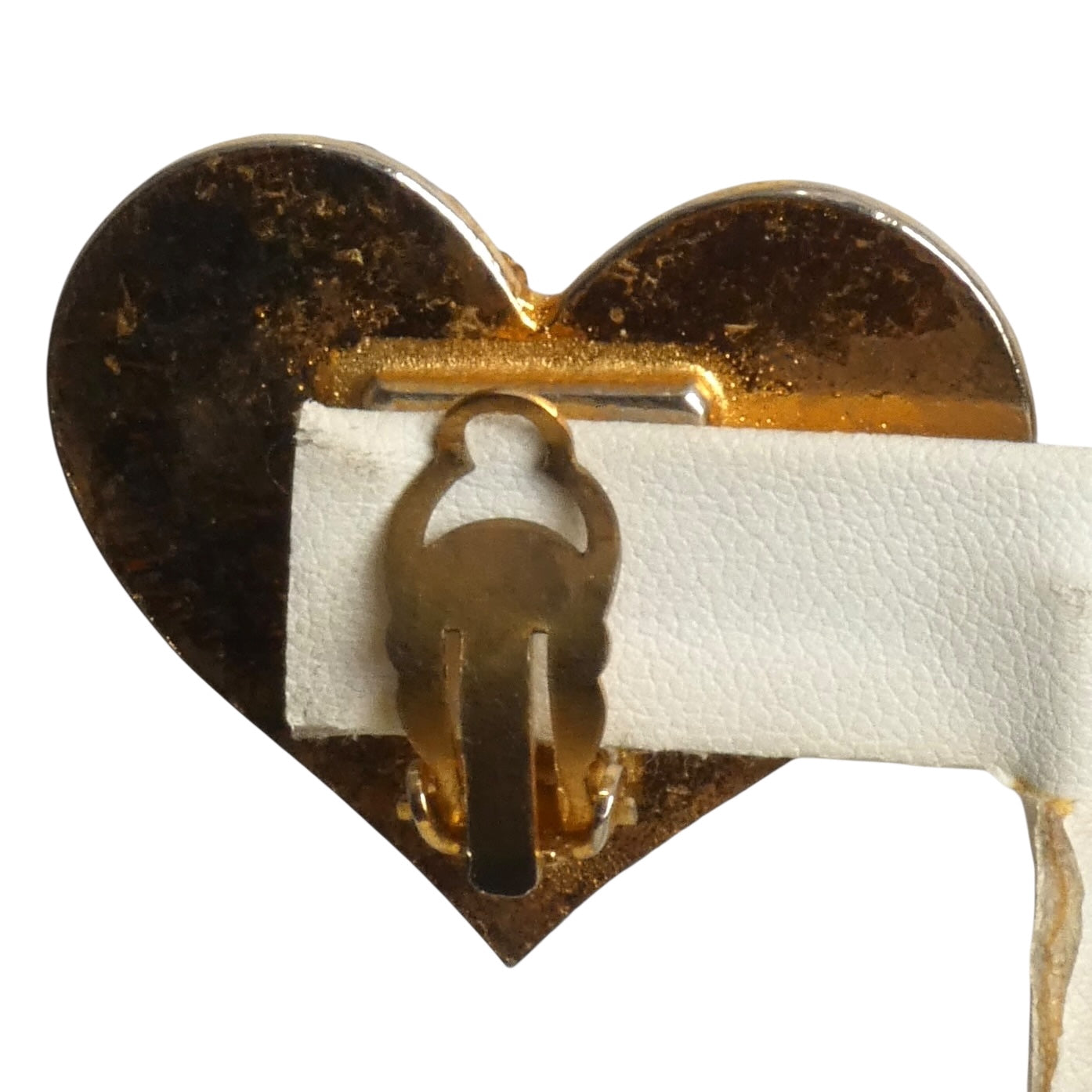 YVES SAINT LAURENT- 1980s Enamel & Rhinestone Heart Clip On Earrings