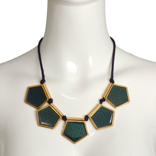 YVES SAINT LAURENT- 1980s Enamel Medallion Necklace
