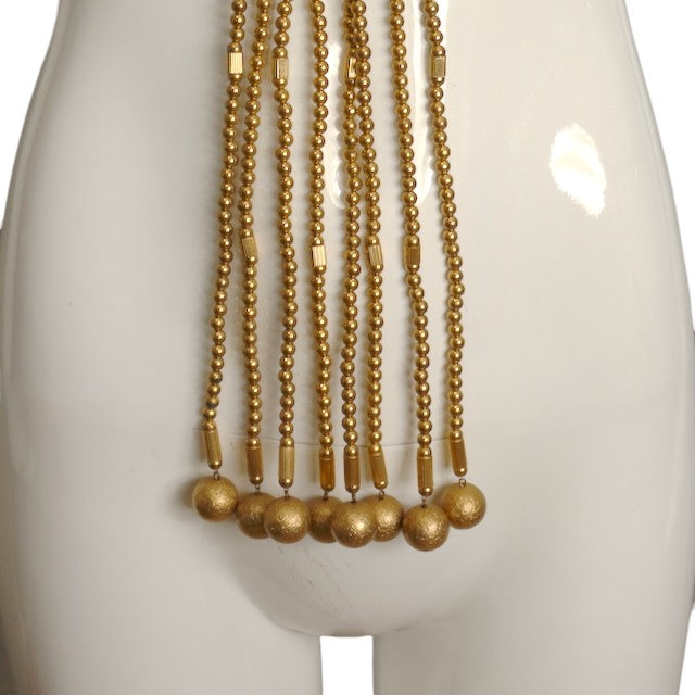 WILLIAM DELILLO- 1960s Gold Tone Metal Bead Necklace