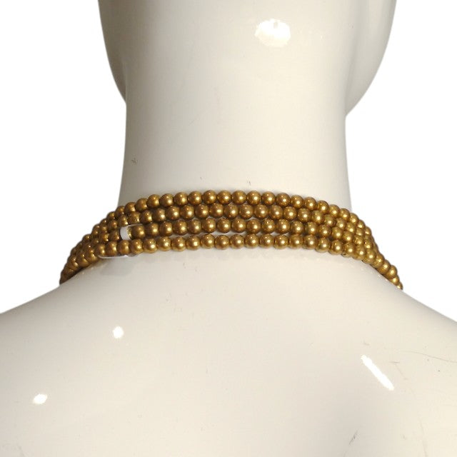 WILLIAM DELILLO- 1960s Gold Tone Metal Bead Necklace
