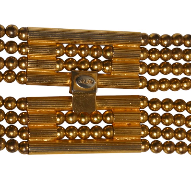WILLIAM DELILLO- 1960s Gold Tone Metal Bead Necklace
