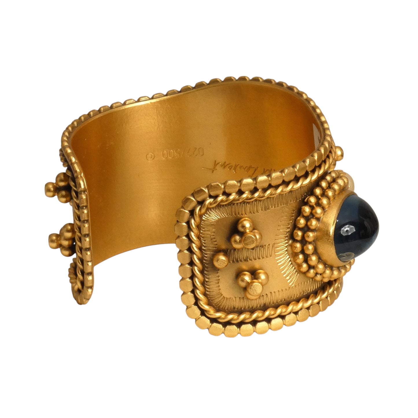 YVES SAINT LAURENT- 1970s Limited Edition Gold Metal & Rhinestone Cuff