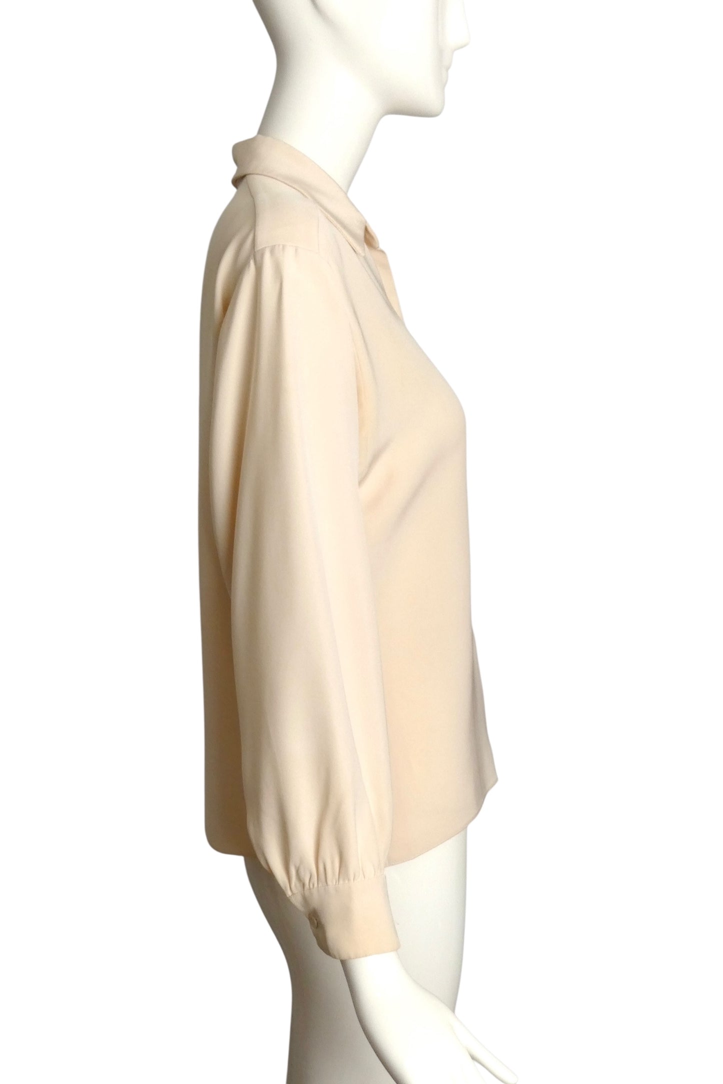YVES SAINT LAURENT- 1980s Ivory Haute Couture Blouse, Size 6