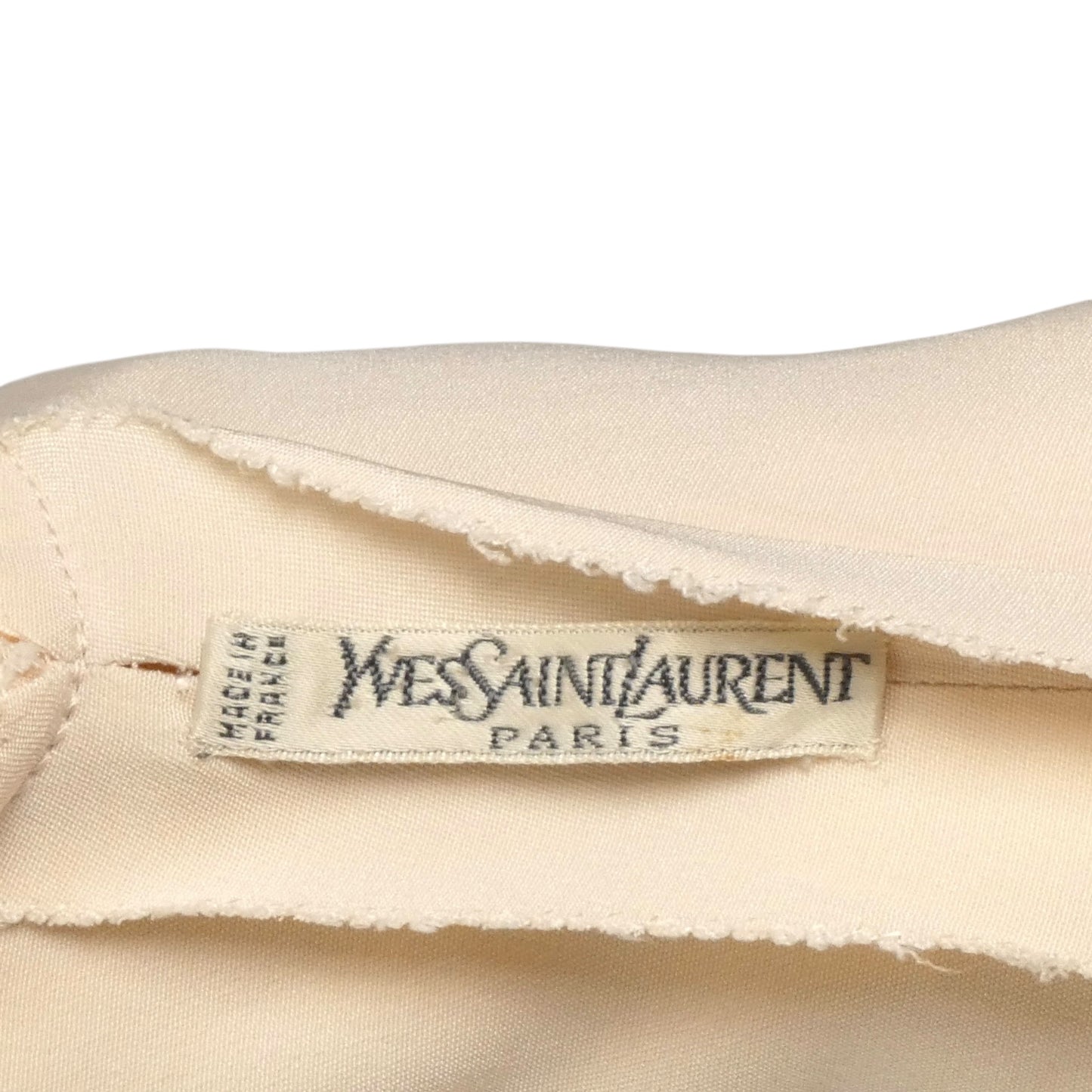 YVES SAINT LAURENT- 1980s Ivory Haute Couture Blouse, Size 6