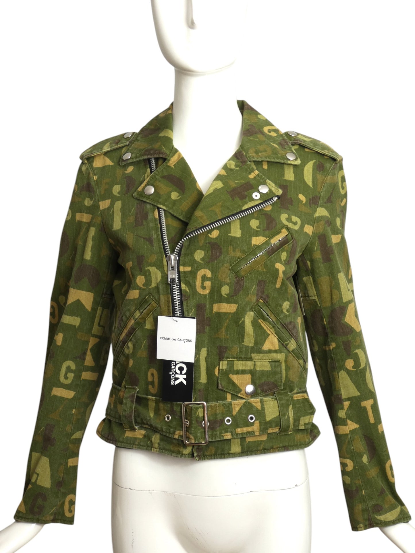 BLACK COMME DES GARCONS- NWT 2014 Camo Moto Jacket, Size 4