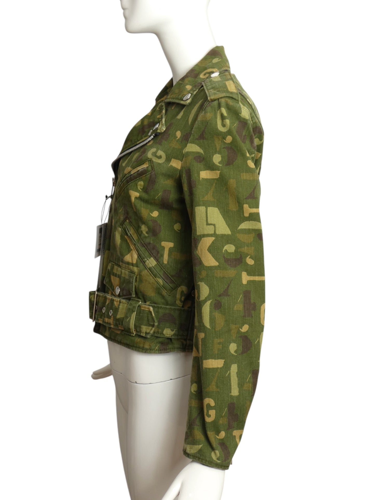 BLACK COMME DES GARCONS- NWT 2014 Camo Moto Jacket, Size 4