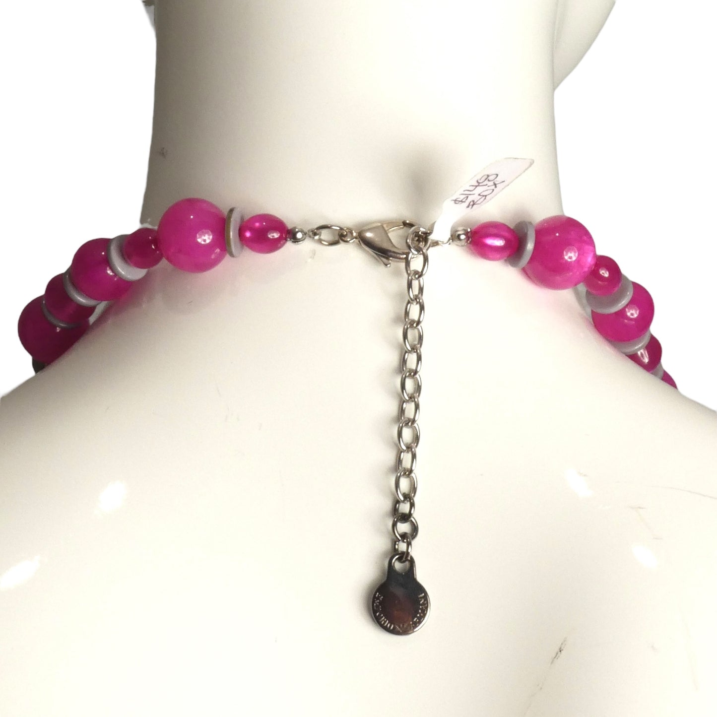 EMPORIO ARMANI- Pink & Grey Double Strand Necklace