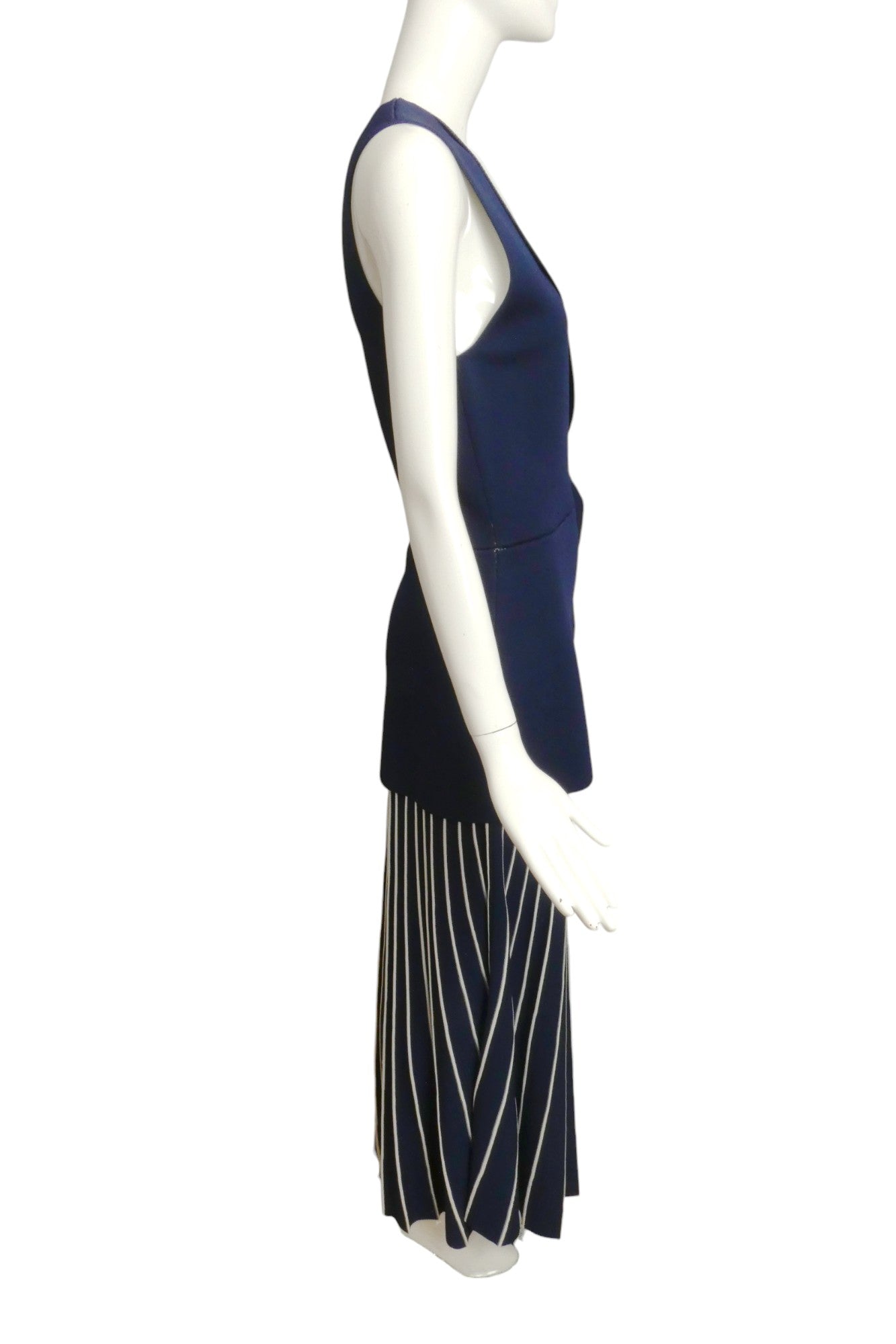 DION LEE- Navy & White Knit Evening Dress, Size 8