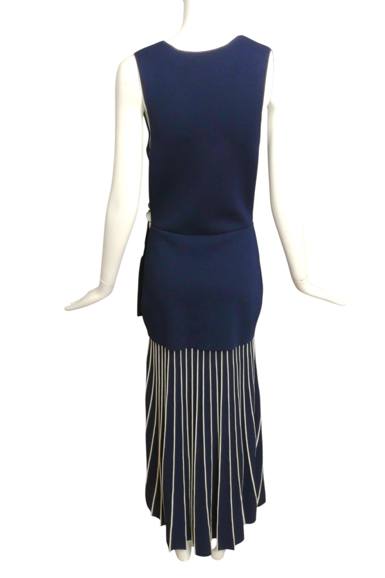 DION LEE- Navy & White Knit Evening Dress, Size 8