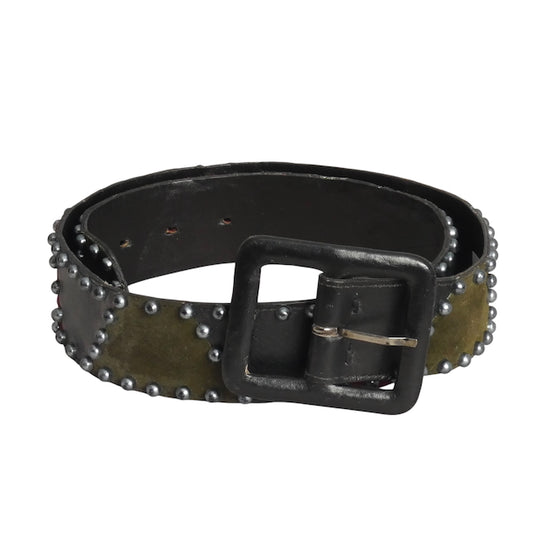 YVES SAINT LAURENT- 1970s Studded Suede & Leather Belt, Waist 29