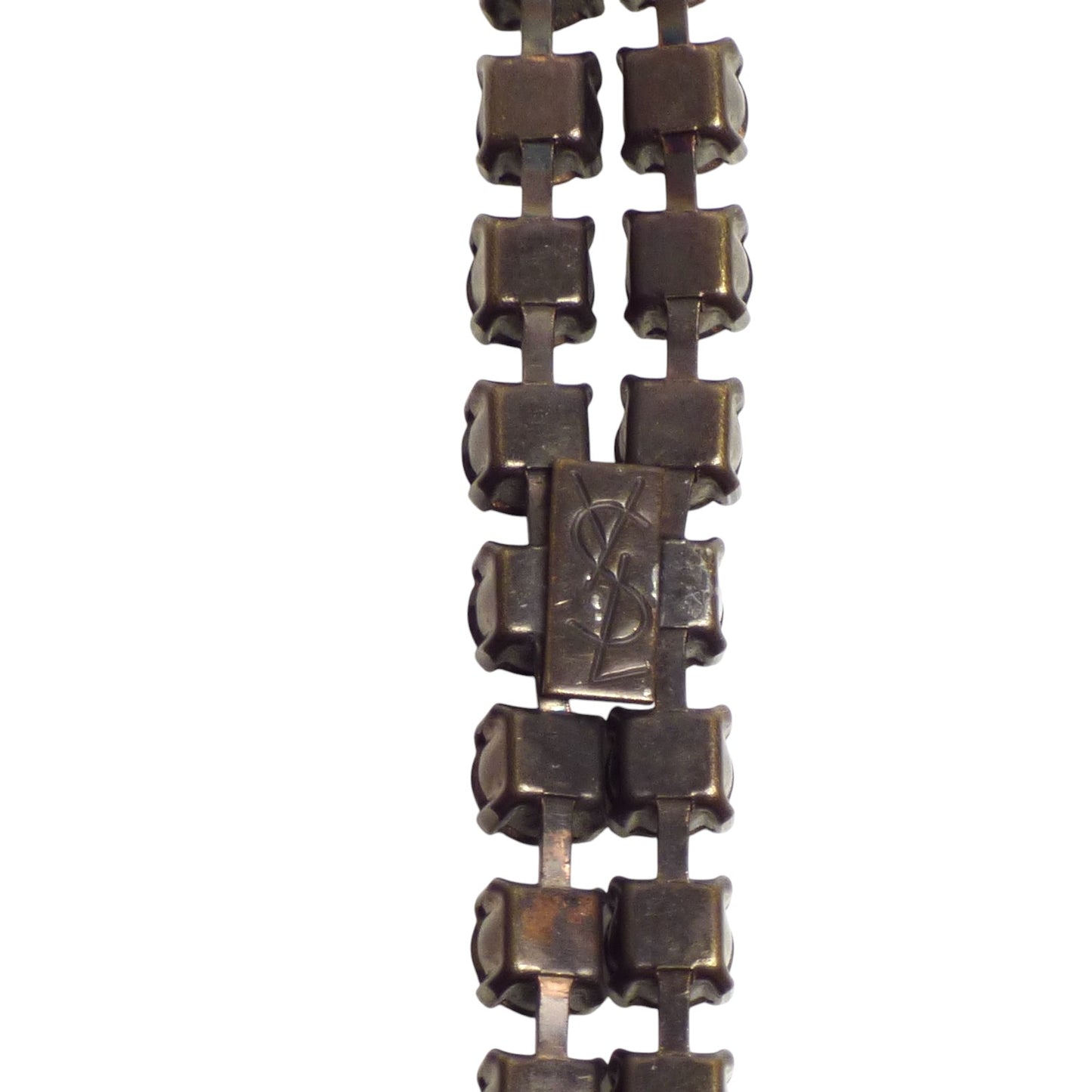 YVES SAINT LAURENT- 1980s Black Rhinestone and Rope Belt