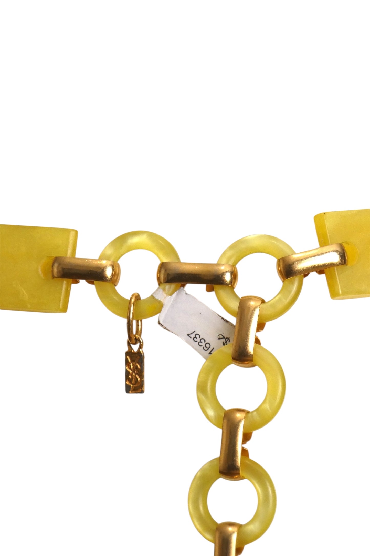 YVES SAINT LAURENT- c.1968 Yellow Lucite Chain Belt