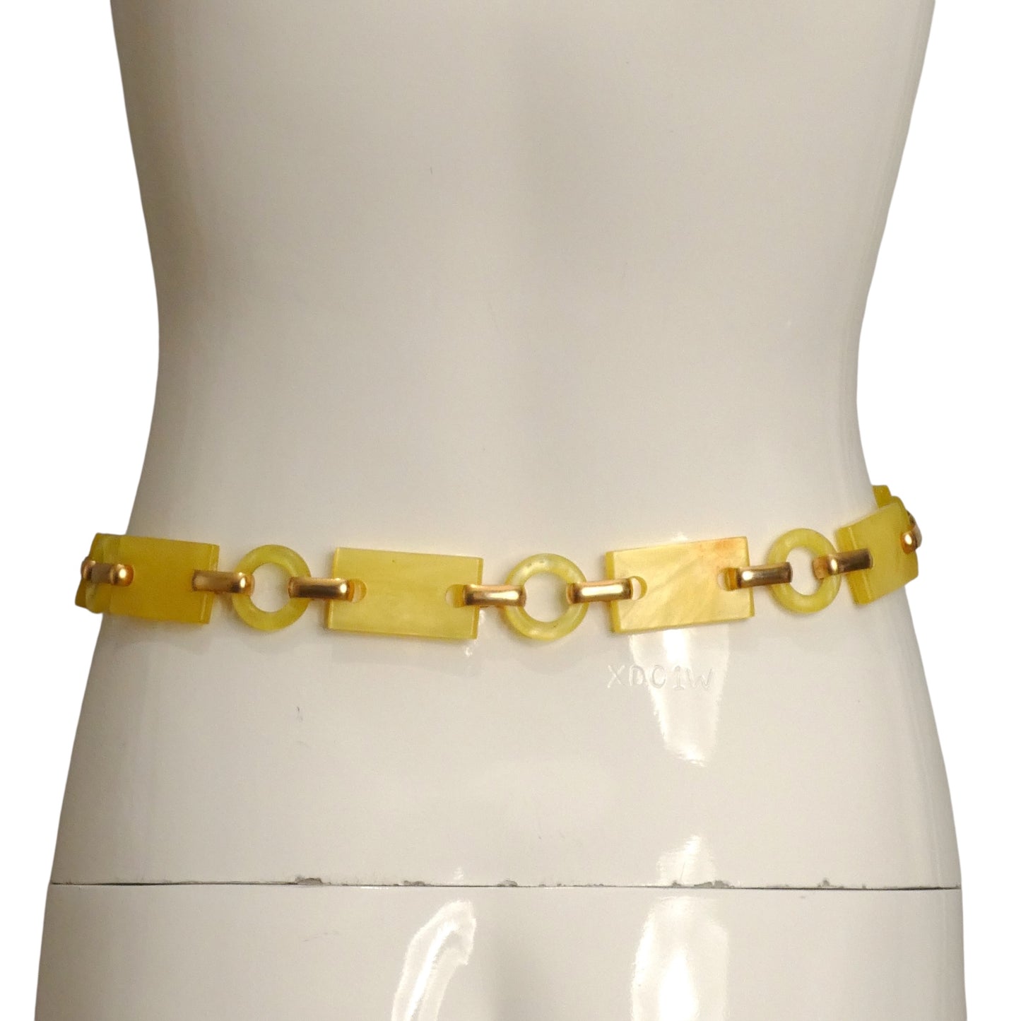 YVES SAINT LAURENT- c.1968 Yellow Lucite Chain Belt