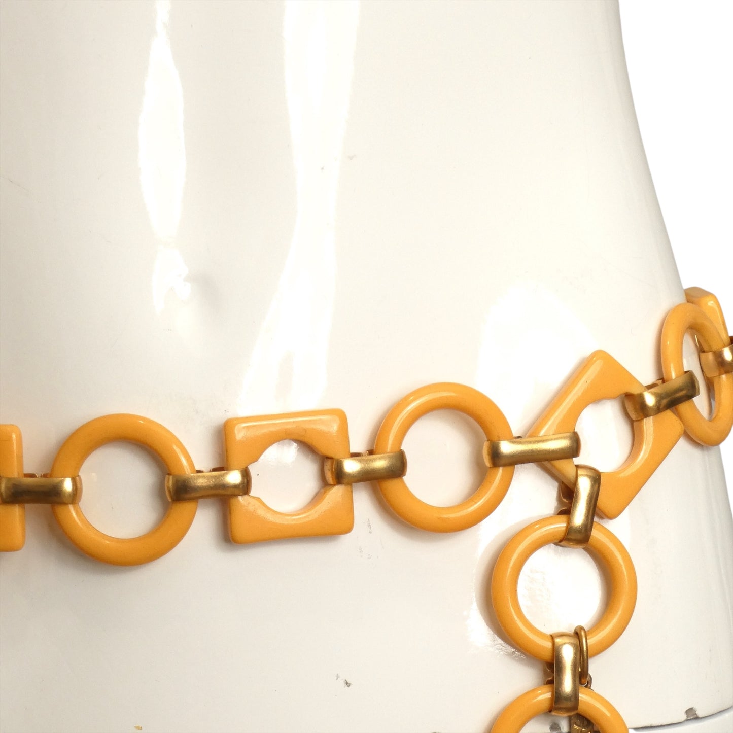 YVES SAINT LAURENT- 1960s Yellow Bakelite Chain Belt