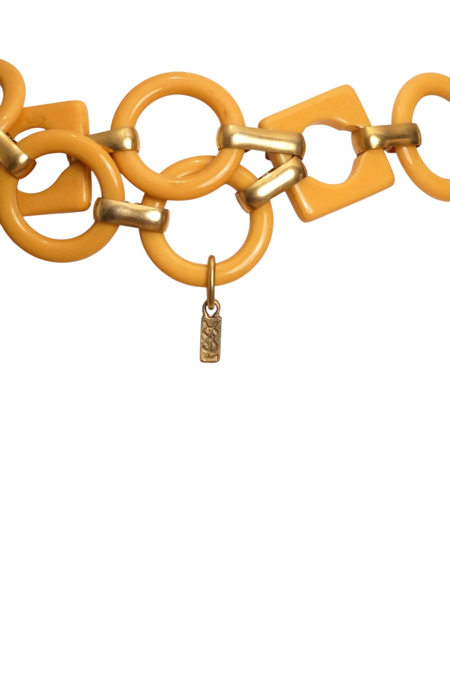YVES SAINT LAURENT- 1960s Yellow Bakelite Chain Belt