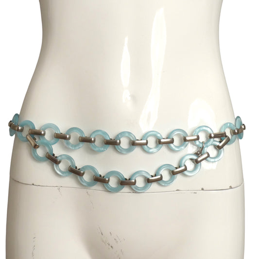 YVES SAINT LAURENT- c.1968  Blue Lucite Double Wrap Belt