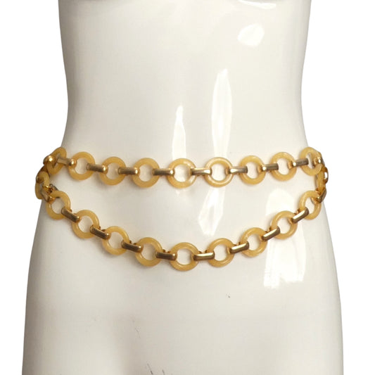 YVES SAINT LAURENT- c.1968 Yellow Lucite Chain Belt