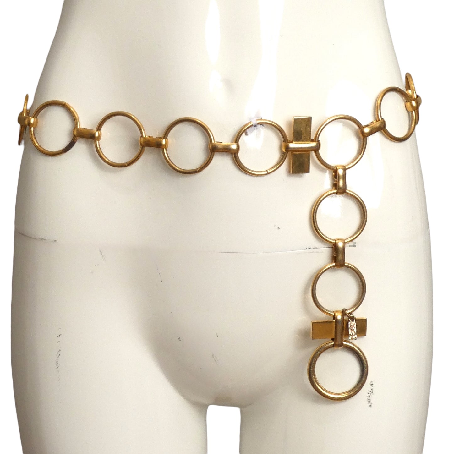 YVES SAINT LAURENT- 1970s Gold Metal Ring Belt