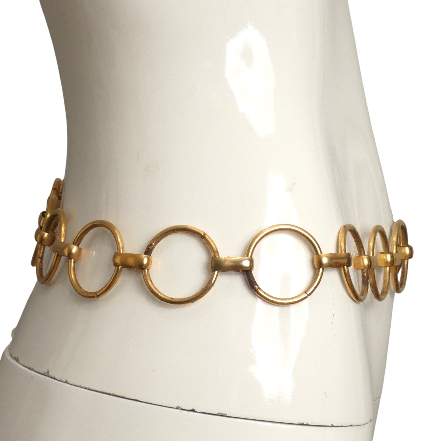 YVES SAINT LAURENT- 1970s Gold Metal Ring Belt