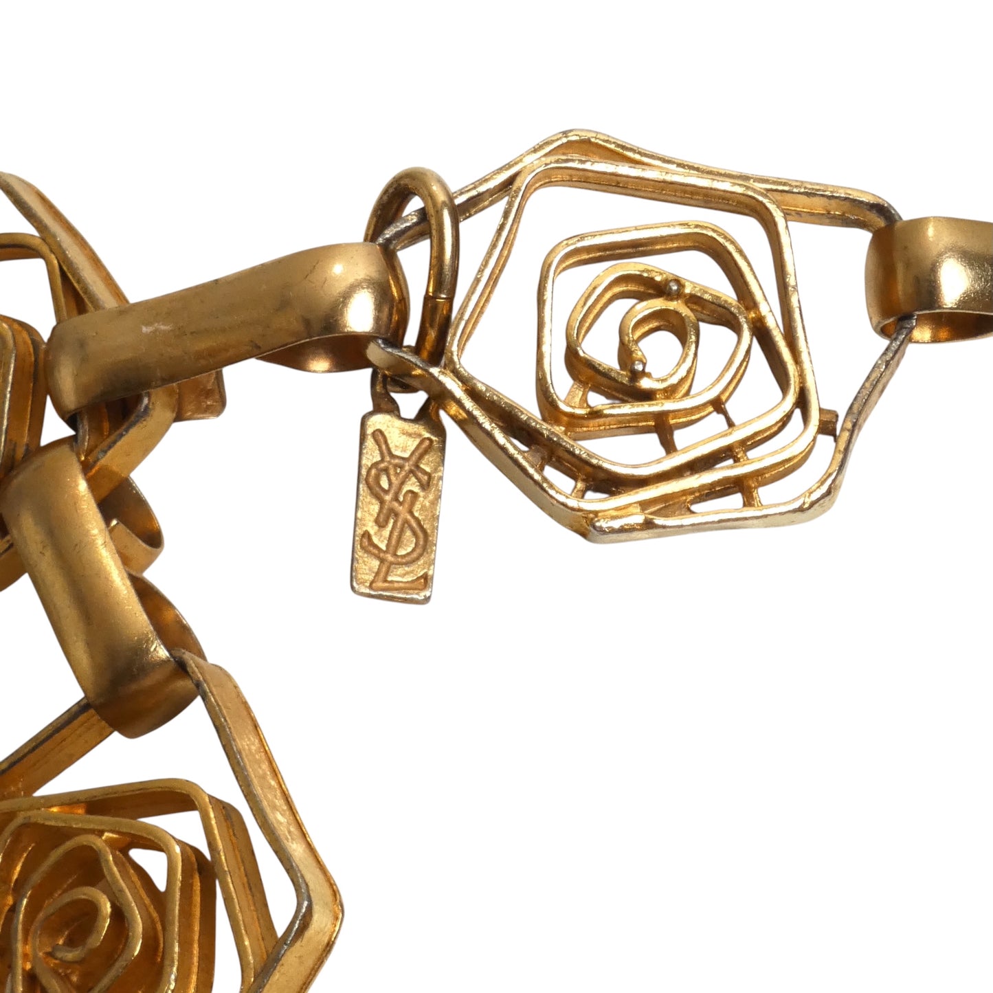 YVES SAINT LAURENT- 1980s Gold Organic Coiled Link Belt
