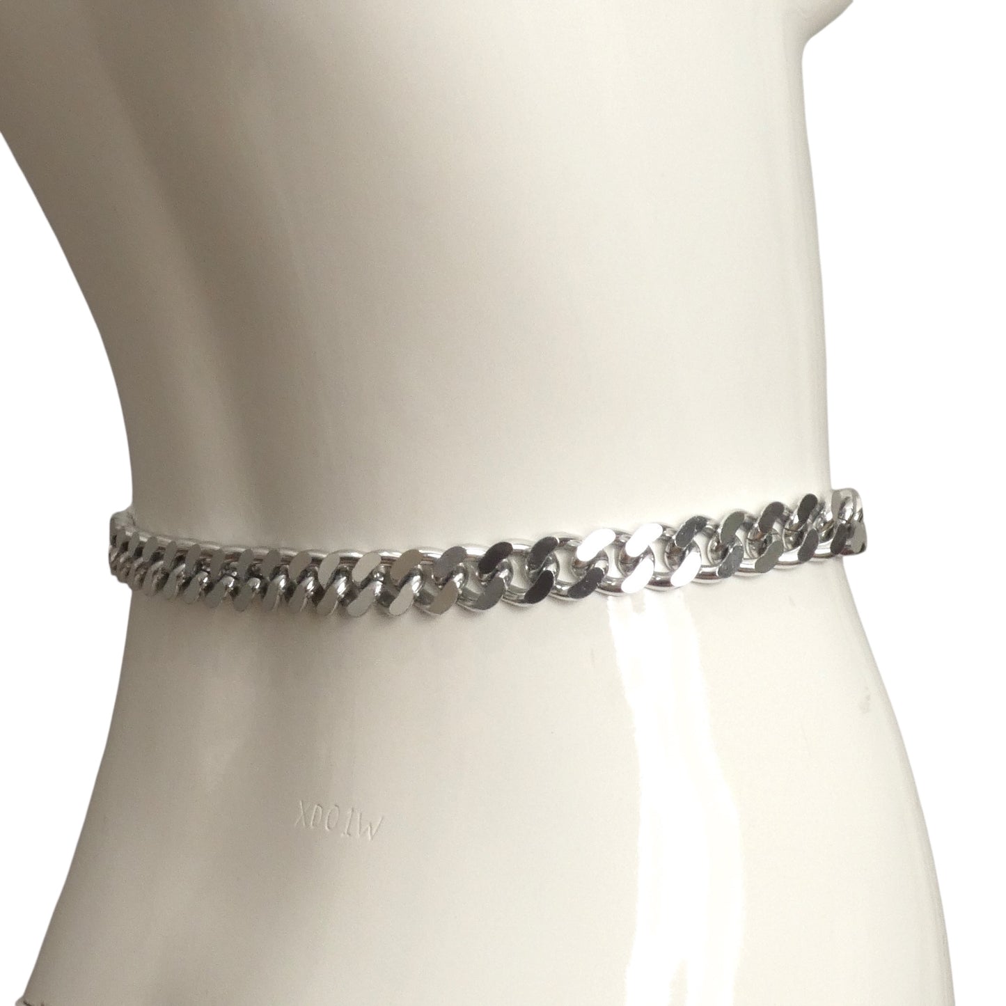 YVES SAINT LAURENT- 1980s Black Leather & Chain Belt