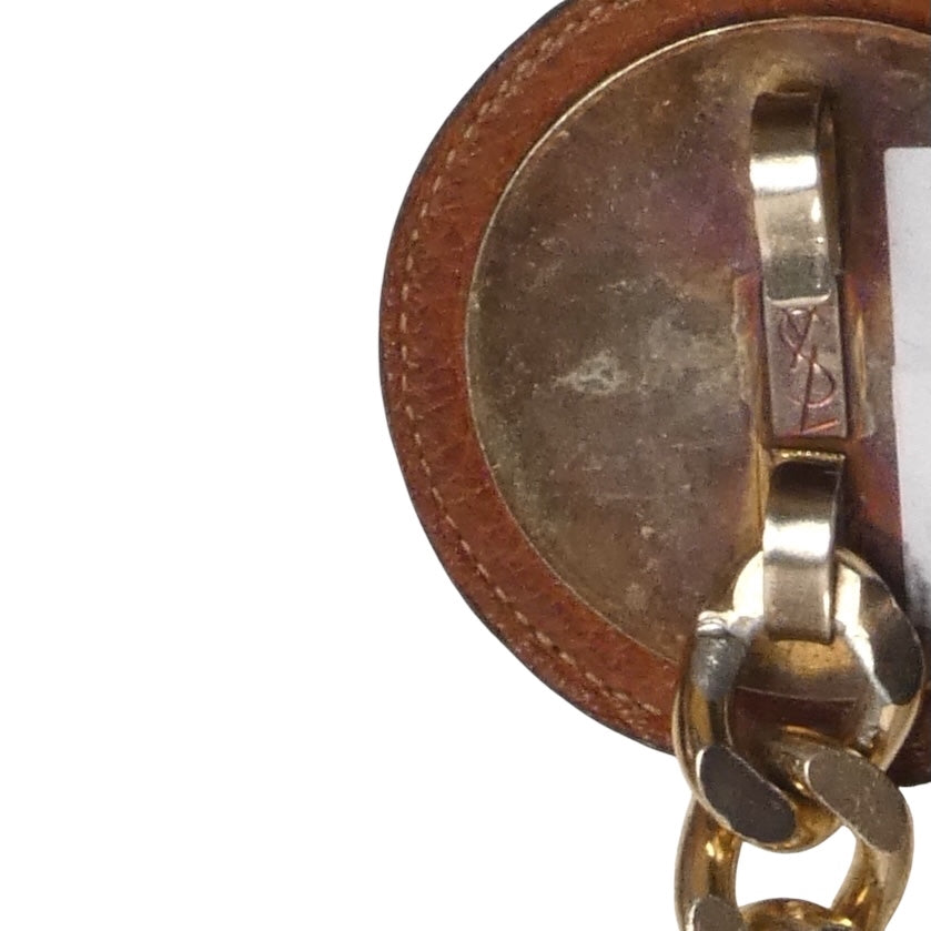 YVES SAINT LAURENT- 1973 Brown Leather & Chain Belt