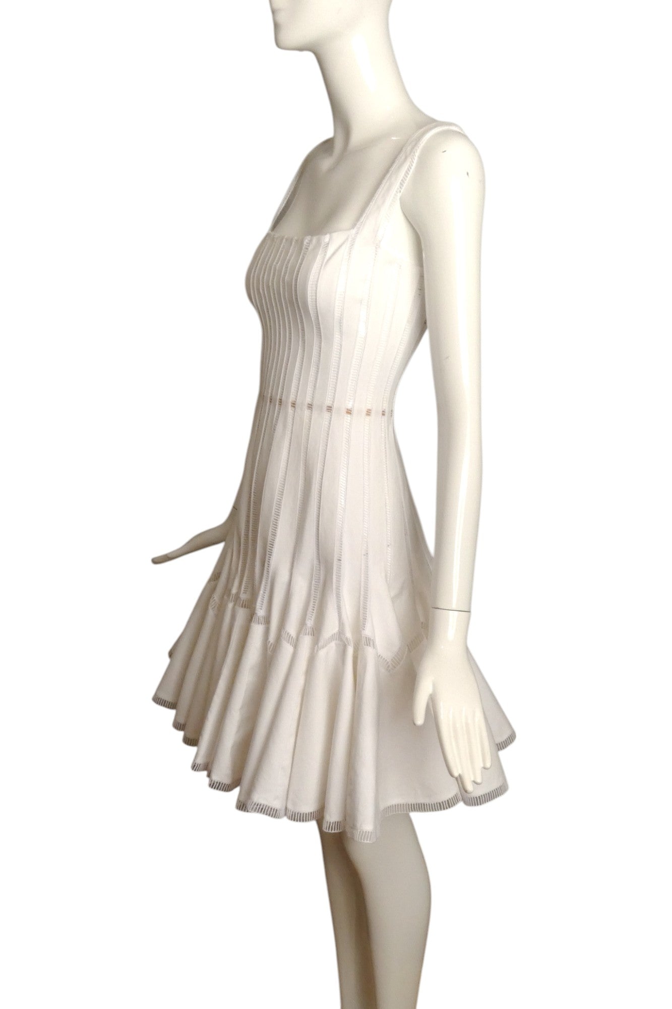 ALAIA- 2007 White Cotton Slip Dress, Size 2