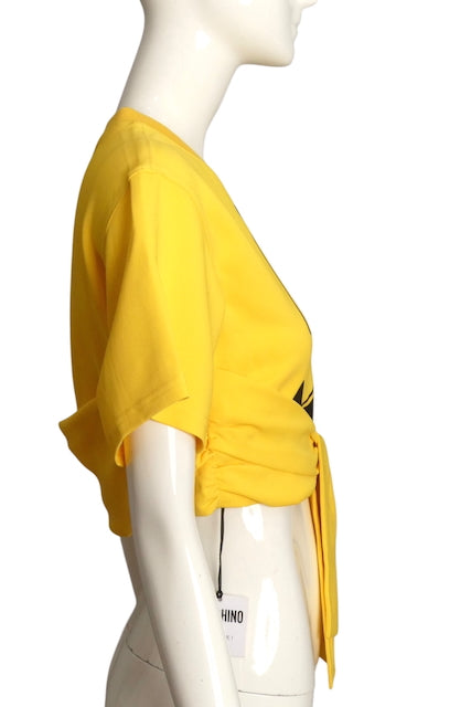 MOSCHINO COUTURE- NWT 2020 Yellow Jack-O-Lantern T-Shirt, Size 10