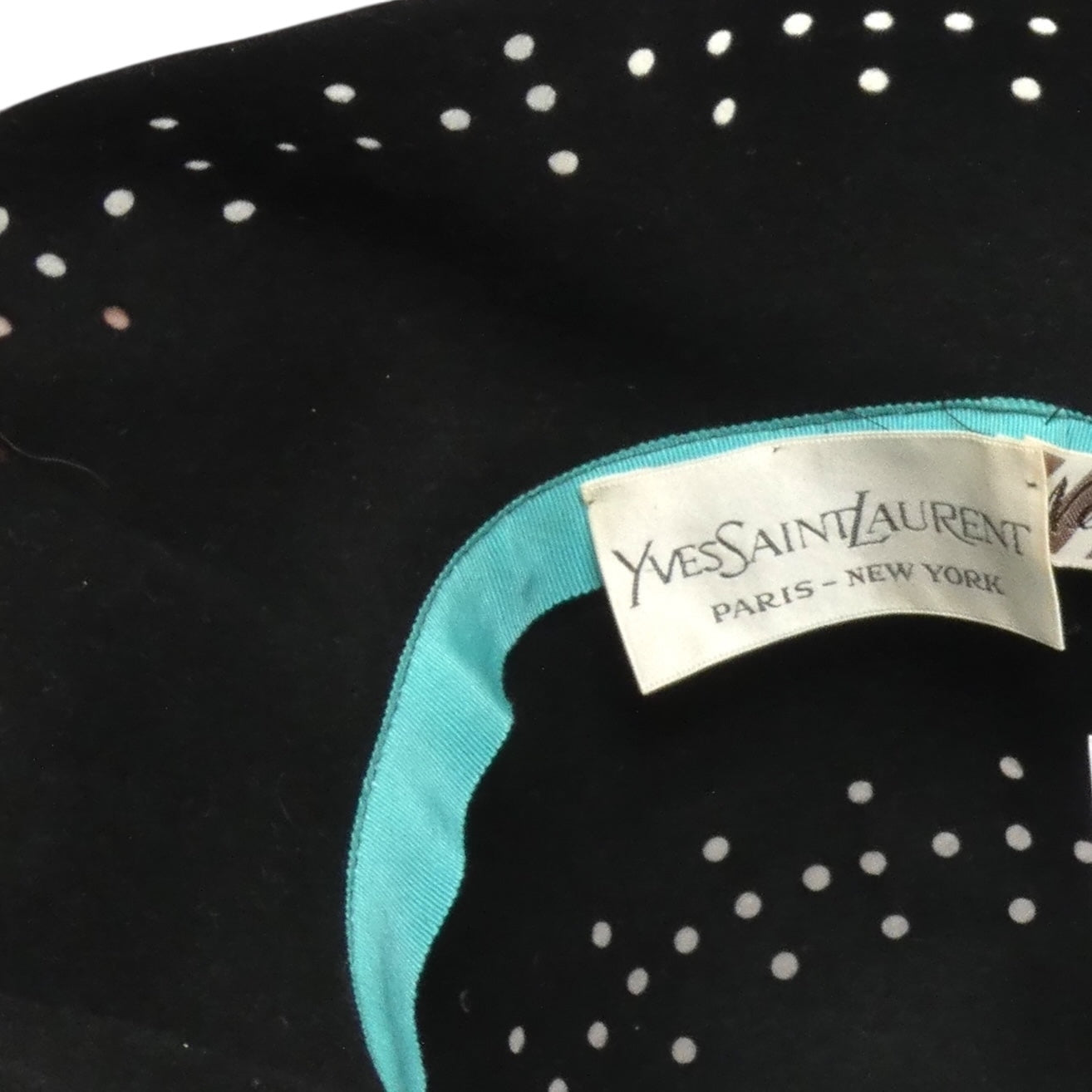 YVES SAINT LAURENT- 1970s Black Cutwork Wool Felt Hat