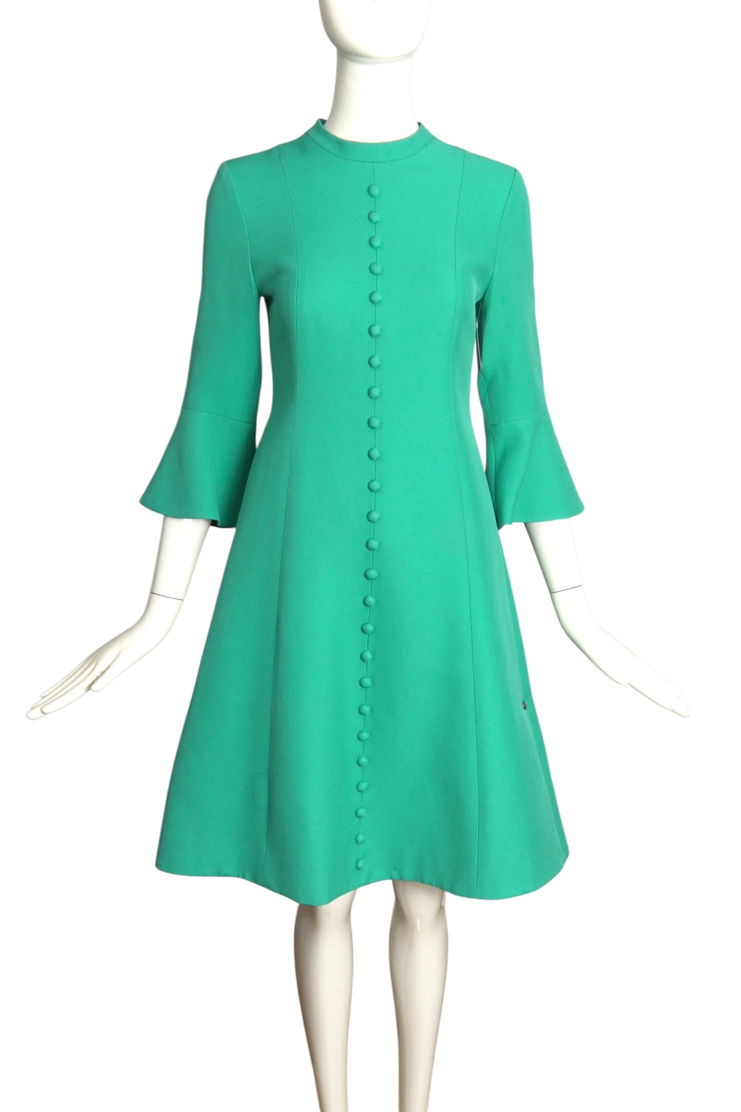 GUCCI- 2016 Green Wool Shift Dress, Size 2