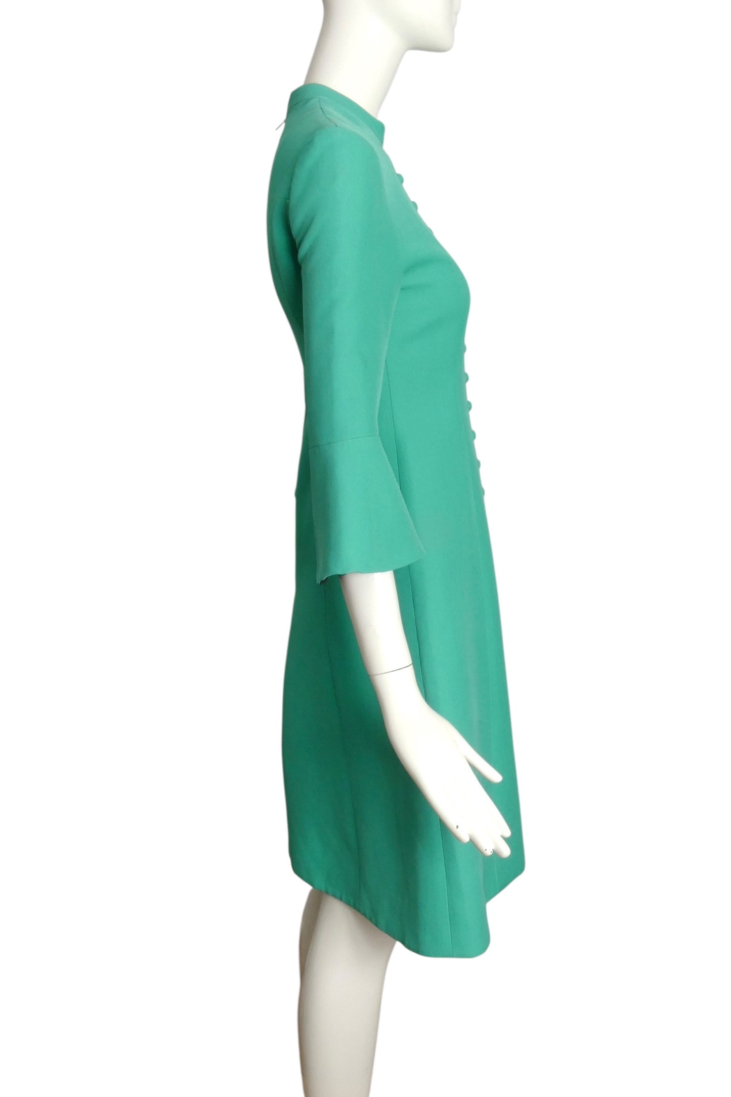 GUCCI- 2016 Green Wool Shift Dress, Size 2