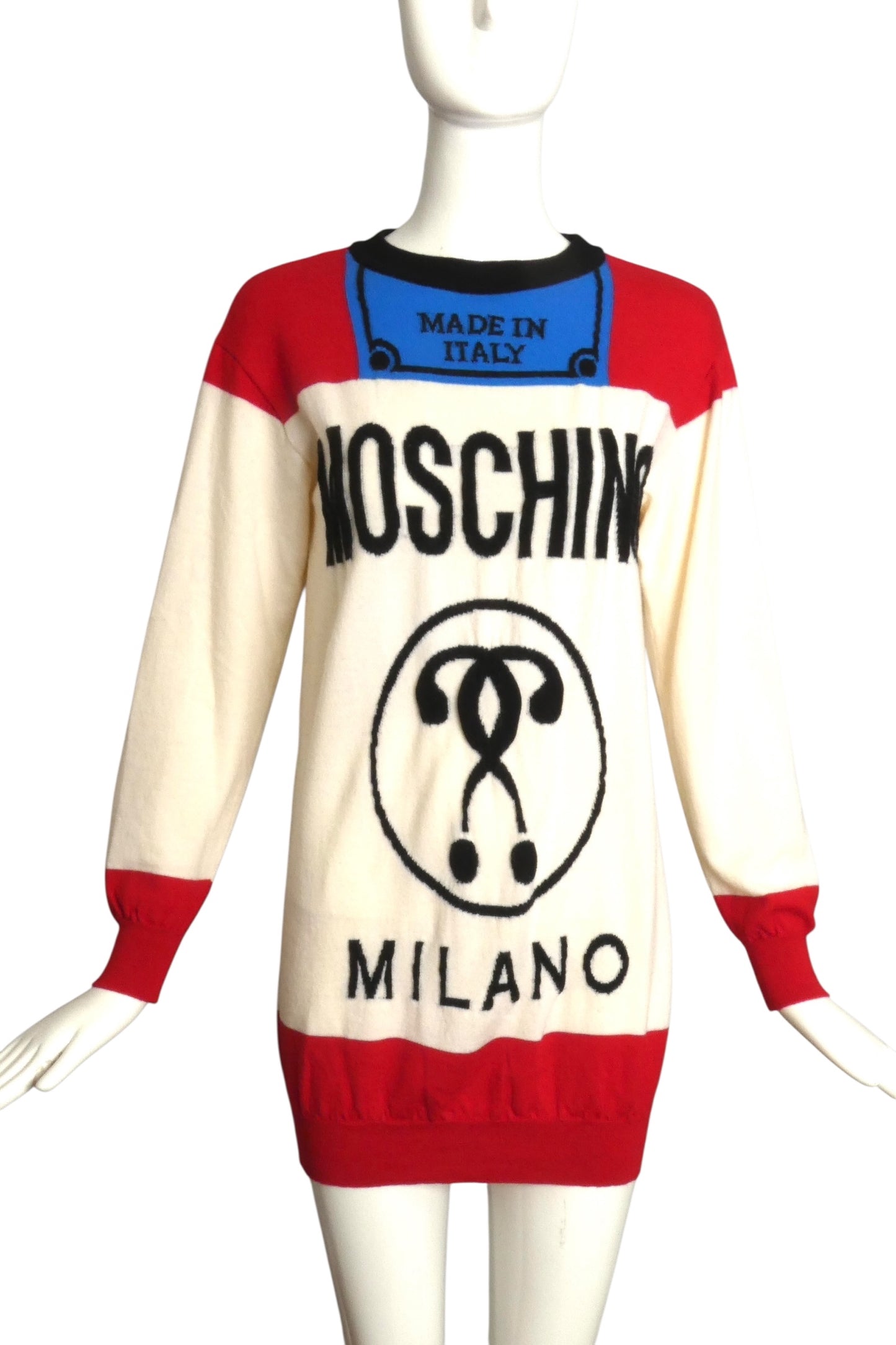 MOSCHINO COUTURE- 2016 Multi Color Cigarette Tunic Sweater, Size XS
