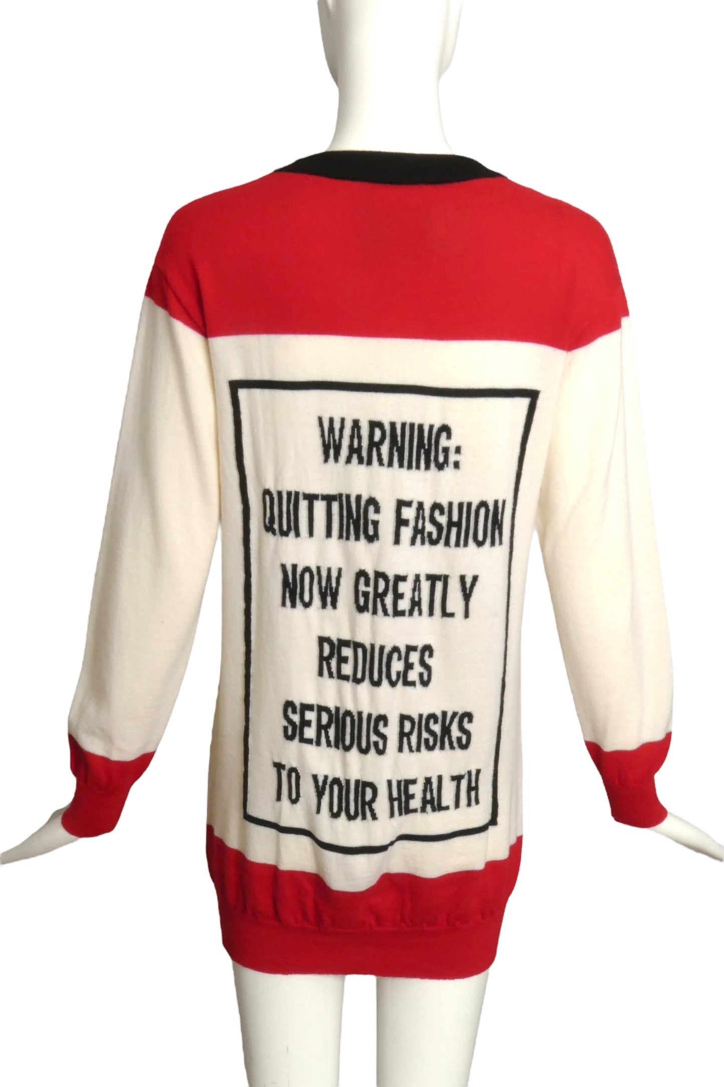 MOSCHINO COUTURE- 2016 Multi Color Cigarette Tunic Sweater, Size XS