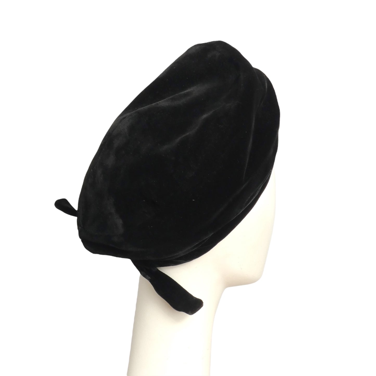 YVES SAINT LAURENT- 1960s Black Velvet Tam