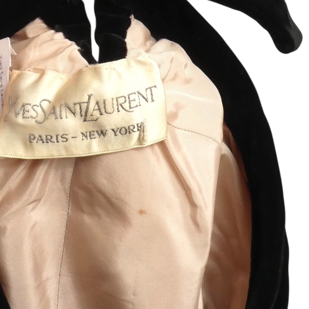 YVES SAINT LAURENT- 1960s Black Velvet Tam