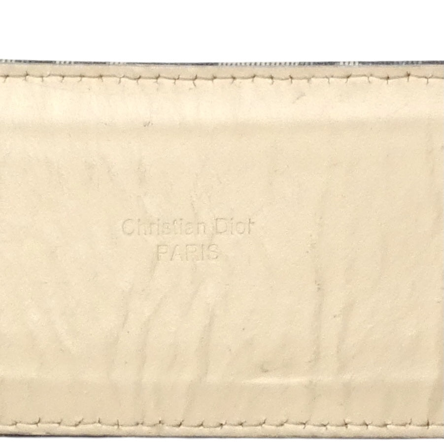 CHRISTIAN DIOR- 1980s Blue & White Oblique Belt, Waist 27"