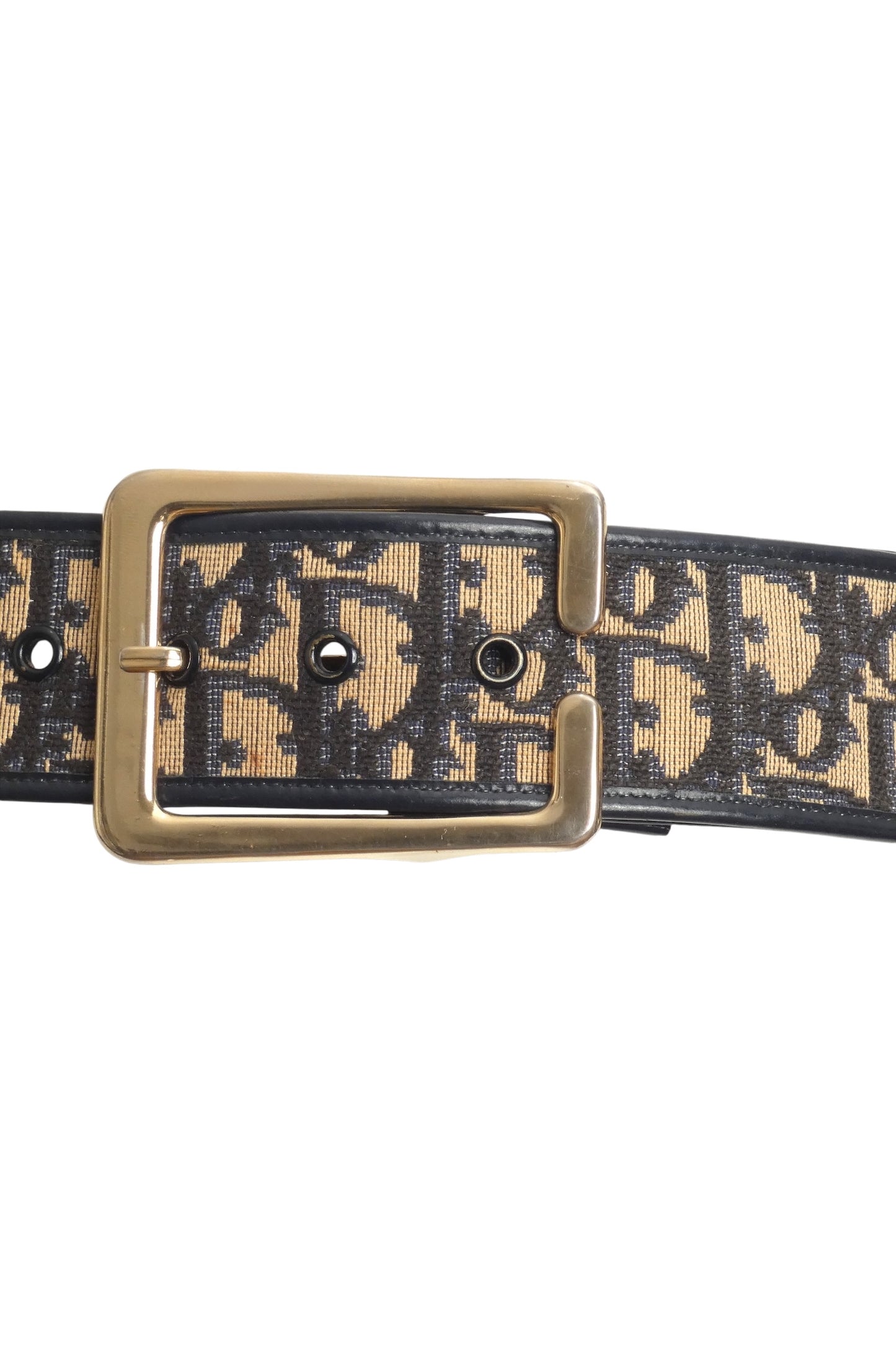 CHRISTIAN DIOR- 1970s Blue Oblique Belt, Waist 27"