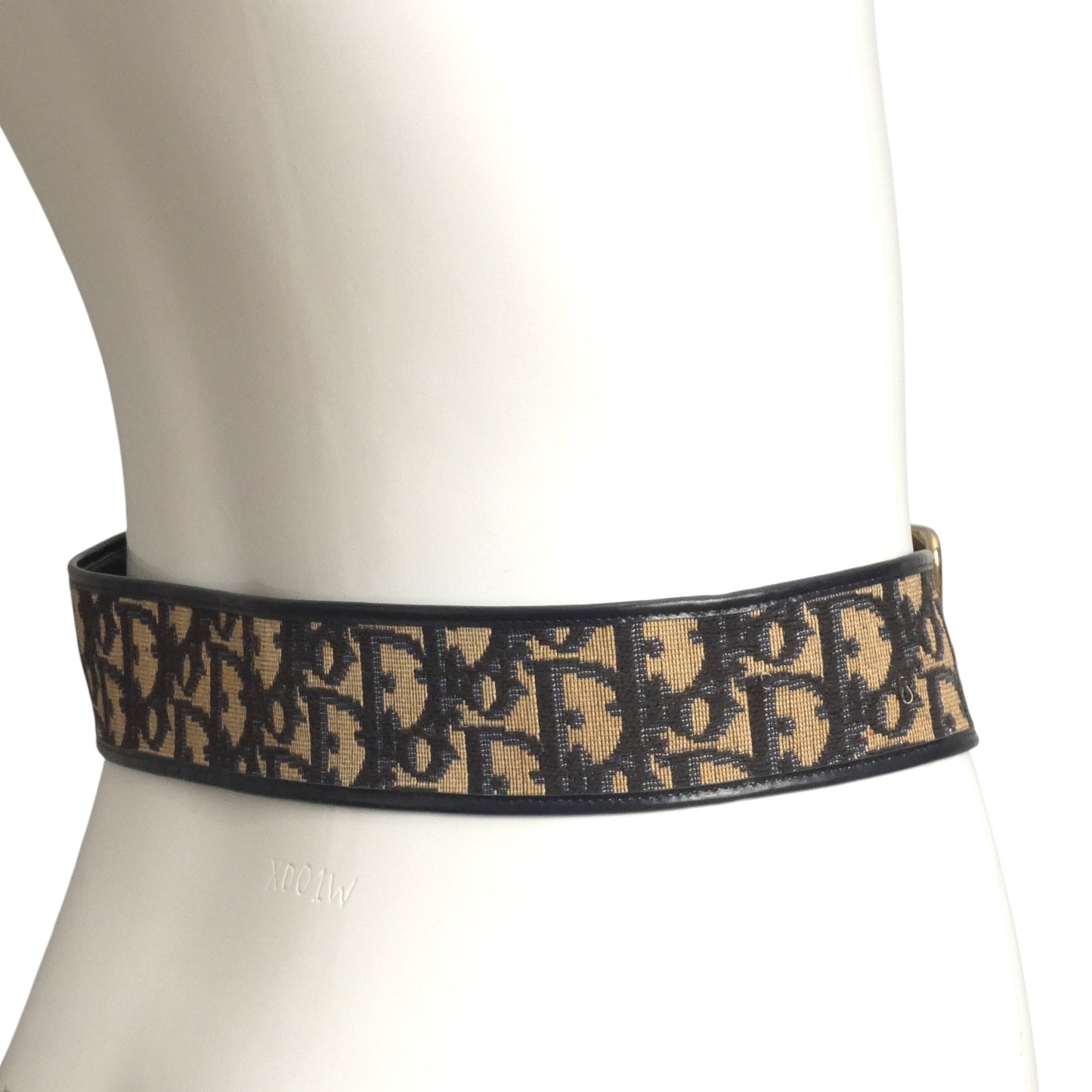 CHRISTIAN DIOR- 1970s Blue Oblique Belt, Waist 27"