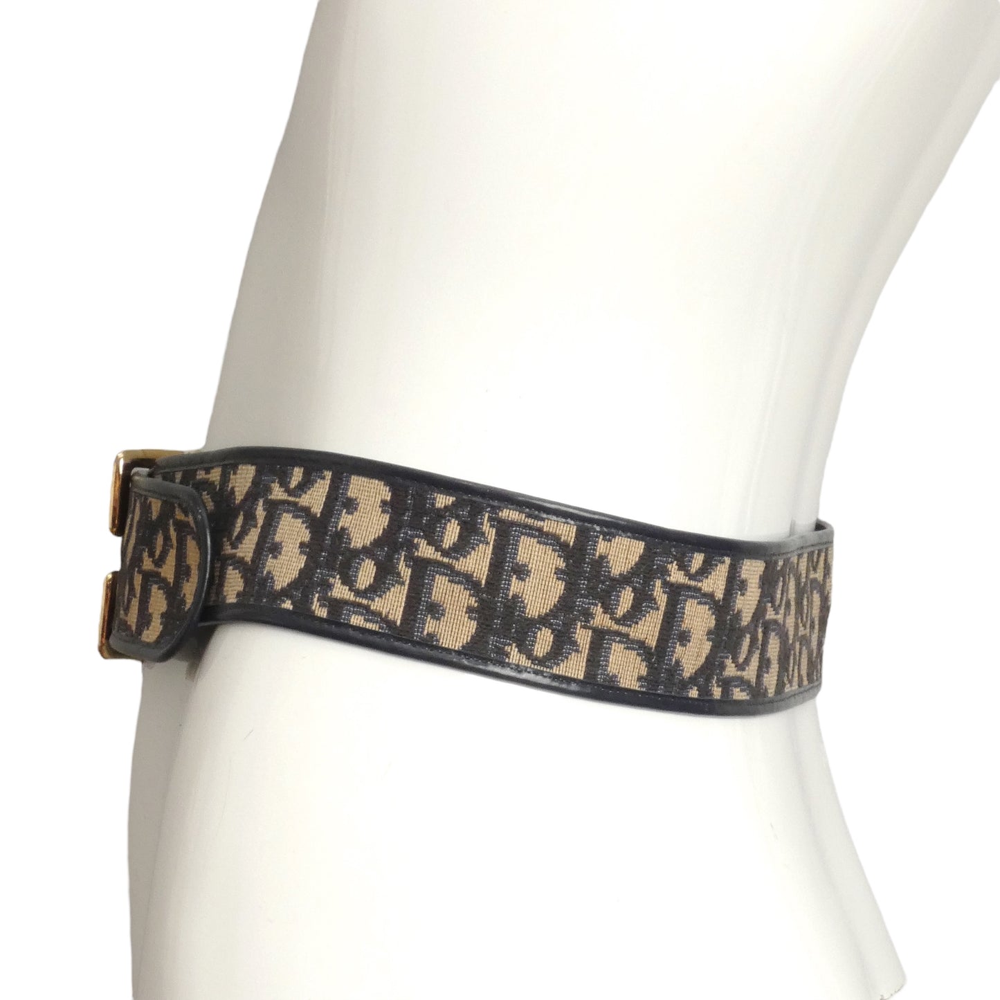 CHRISTIAN DIOR- 1970s Blue Oblique Belt, Waist 27"